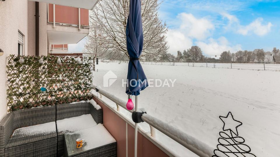 Gepflegte 3-Zimmer-Erdgeschosswohnung mit Südwest-Balkon in naturnaher Wohnlage & zwei Stellplätzen – Bild 2