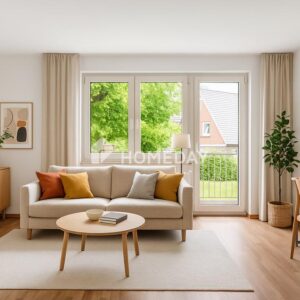 Charmante 3-Zimmer-Obergeschosswohnung mit Balkon, Gartenblick und Garage