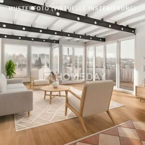 Lichtdurchflutete 3-Zimmer-Dachgeschosswohnung mit Dachterrasse und Blick in grüne Weite