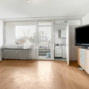 Renovierungsbedürftige Einzimmerwohnung mit durchdachter Raumaufteilung und Loggia