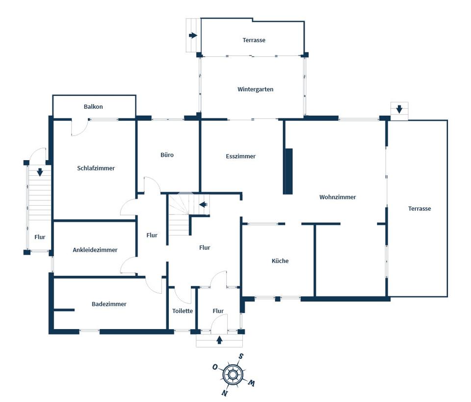 Familienfreundliches großes EFH mit ELW, großem Grundstück, Terrasse, Loggia, Balkon und Kamin – Bild 25