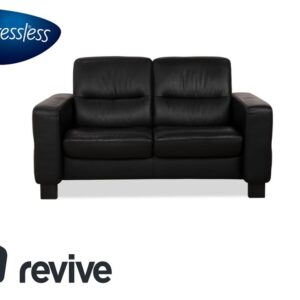 Stressless Wave Leder Zweisitzer Schwarz Sofa Couch manuelle