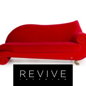 Bretz Gaudi Samt Stoff Sofa Rot Dreisitzer Couch ✨