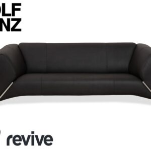 Rolf Benz 322 veganes Leder Dreisitzer Anthrazit Dunkelgrau Sofa