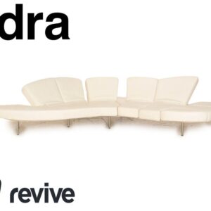Edra Flap Leder Ecksofa Creme Weiß manuelle Funktion Sofa Couch