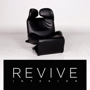 Cassina Wink Leder Sessel Schwarz Relaxfunktion Toshiyuki Kita ✨