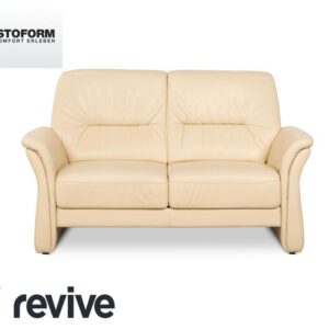 Elastoform Leder Zweisitzer Creme manuelle Funktion Sofa Couch