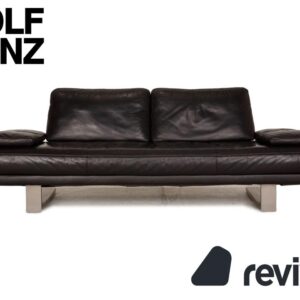 Rolf Benz 6600 Leder Sofa Schwarz Dreisitzer Couch ✨