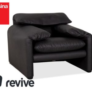 Cassina Maralunga Sessel veganes Leder GAVIN 117 Anthrazit ✨
