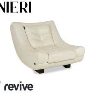 Nieri Leder Sessel Creme Loungesessel