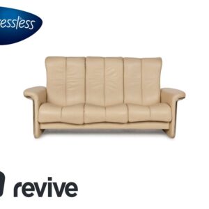Stressless Soul Leder Dreisitzer Creme Sofa Couch manuelle