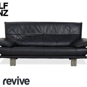 Rolf Benz BMP 418 Leder Zweisitzer Dunkelblau Sofa Couch