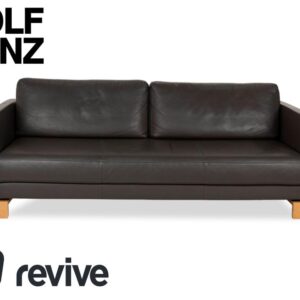 Rolf Benz Vida Leder Dreisitzer Grau manuelle Funktion Sofa Couch