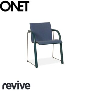 6er Garnitur Thonet S320 Stoff Stuhl Blau Grau