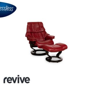 Stressless Reno Leder Sessel Rot manuelle Funktion inkl. Hocker ✨