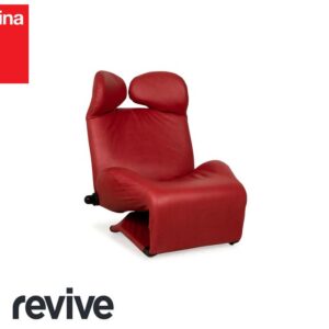 Cassina Wink Sessel veganes Leder (GAVIN 107) Rot manuelle