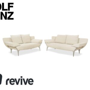 Rolf Benz 1600 Stoff 2x Zweisitzer Creme Mint manuelle Funktion