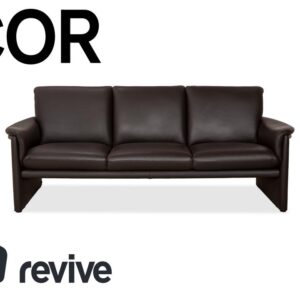 COR Zento Leder Dreisitzer Dunkelbraun Kastanie Kaffee Sofa Couch