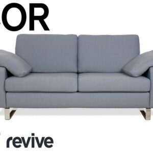 COR Conseta Stoff Chrom Zweisitzer Grau Blau Sofa Couch