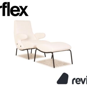 Arflex Delfino Stoff Sessel Weiß inkl. Hocker
