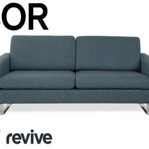 COR Conseta Stoff Dreisitzer Blau Grün Türkis Grau Sofa Couch