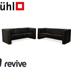 Brühl Visavis Leder 2x Zweisitzer Schwarz Sofa Couch