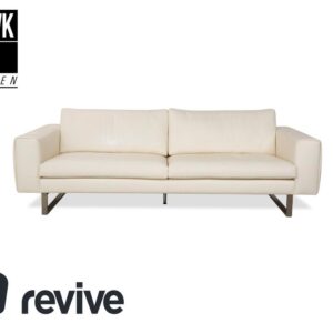 WK Wohnen WK 620 Leder Viersitzer Creme Weiß Sofa Couch