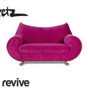 Bretz Gaudi Stoff Zweisitzer Rosa Pink Sofa Couch Neubezug ✨
