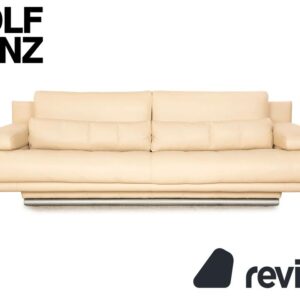 Rolf Benz 6500 Leder Dreisitzer Creme Sofa Couch manuelle ✨
