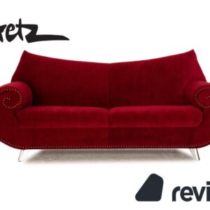 Bretz Gaudi Stoff Dreisitzer Rot Sofa Couch Neubezug ✨