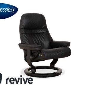 Stressless Sunrise Leder Sessel Dunkelgrau Anthrazit mit