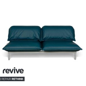 Rolf Benz Nova 340 Leder Zweisitzer Blau Petrol manuelle