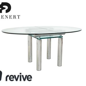 Draenert Glas Esstisch Silber