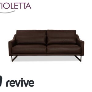 Violetta Malin Leder Dreisitzer Dunkelbraun Sofa Couch