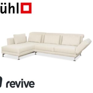 Brühl Moule Stoff Ecksofa Weiß Creme manuelle Funktion ✨