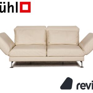 Brühl Moule (medium) Leder Sofa Creme Zweisitzer Relaxfunktion ✨