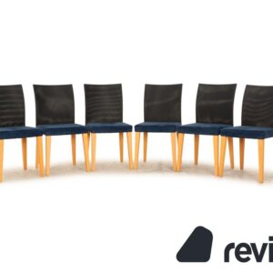 6er Garnitur Tonon Stoff Stühle Blau Esszimmer