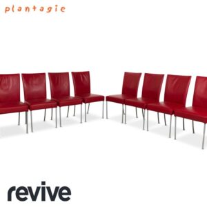 8er Garnitur bert plantagie Jeanne Flex Leder Stuhl Rot Esszimmer