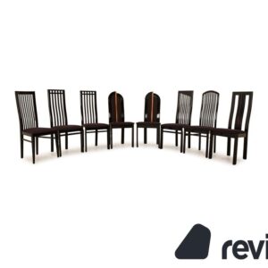 8er Garnitur Tonon Holz Stuhl Schwarz