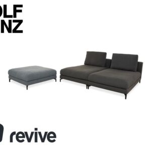 Rolf Benz Nuvola Stoff 2x Liege mit Hocker Grau Blau Anthrazit