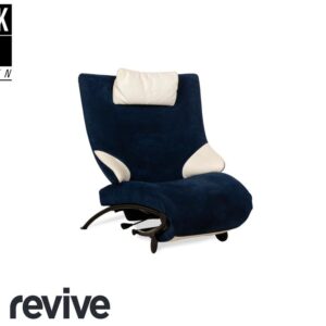 WK Wohnen Solo 699 Stoff Alcantara Sessel Blau Creme manuelle