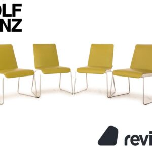 4er Garnitur Rolf Benz Sinus 626 Leder Stuhl Grün Esszimmer