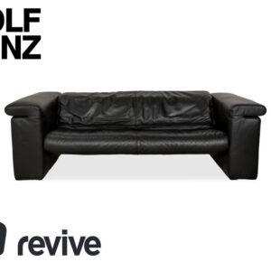 Rolf Benz 6800 Leder Dreisitzer Schwarz manuelle Funktion Sofa ✨