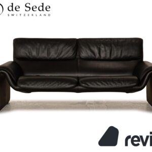 de Sede DS-2011 Leder Zweisitzer Schwarz Sofa Couch ✨