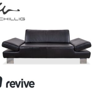 Willi Schillig Taboo Leder Sofa Schwarz manuelle Funktion Couch