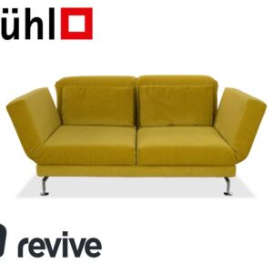 Brühl Moule Stoff Zweisitzer Gelb Grün manuelle Funktion Sofa ✨