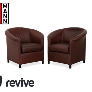 Wittmann Aura XL Leder 2x Sessel Braun Rot