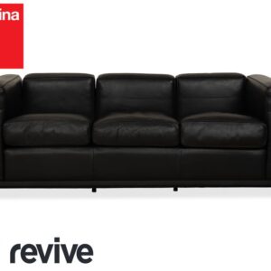 Cassina LC 2 Leder Dreisitzer Schwarz Sofa Couch