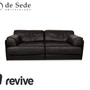 de Sede DS-76 Leder Zweisitzer Schwarz Sofa Couch manuelle ✨