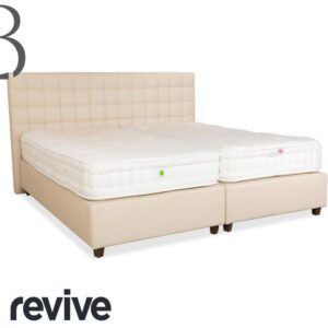 Boxspringliebe Stockholm Bett Kunstleder Creme Beige